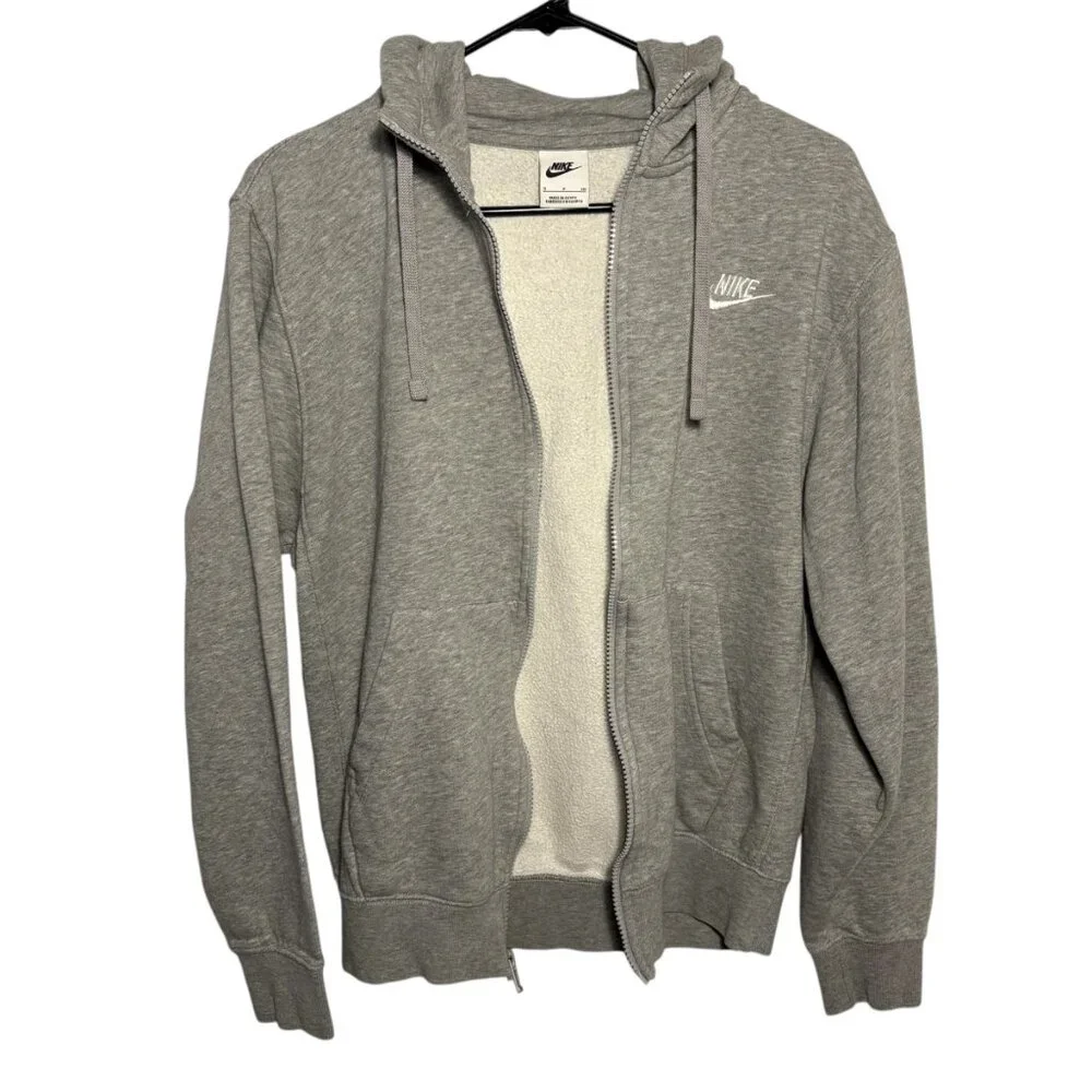 Nike Men's Sportswear Club Fleece Full-Zip Hoodie Grey Men's Small - Picture 6 of 7